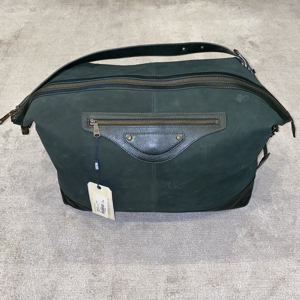 Onassis ONS nubuck suede leather weekender bag